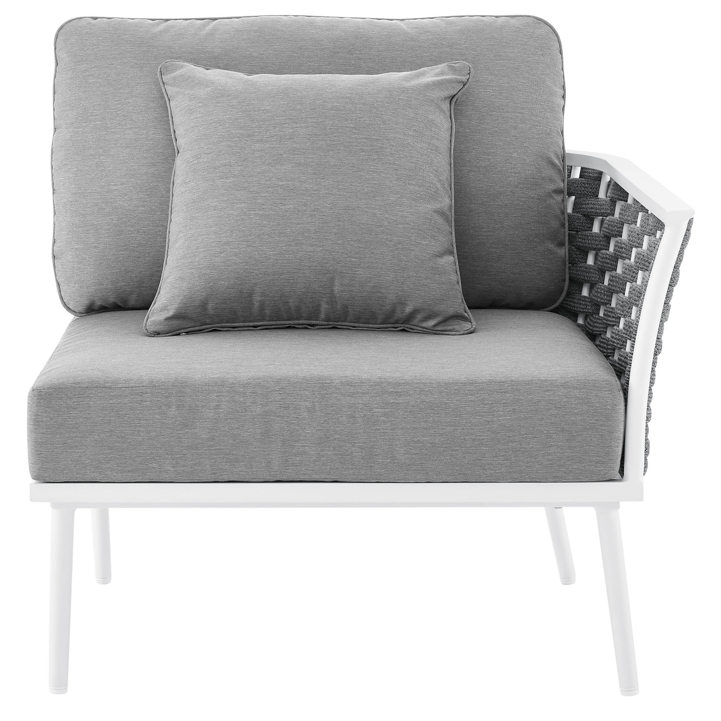 Stance Outdoor Patio Aluminum Right-Facing Armchair in White Gray by Modway (5566)