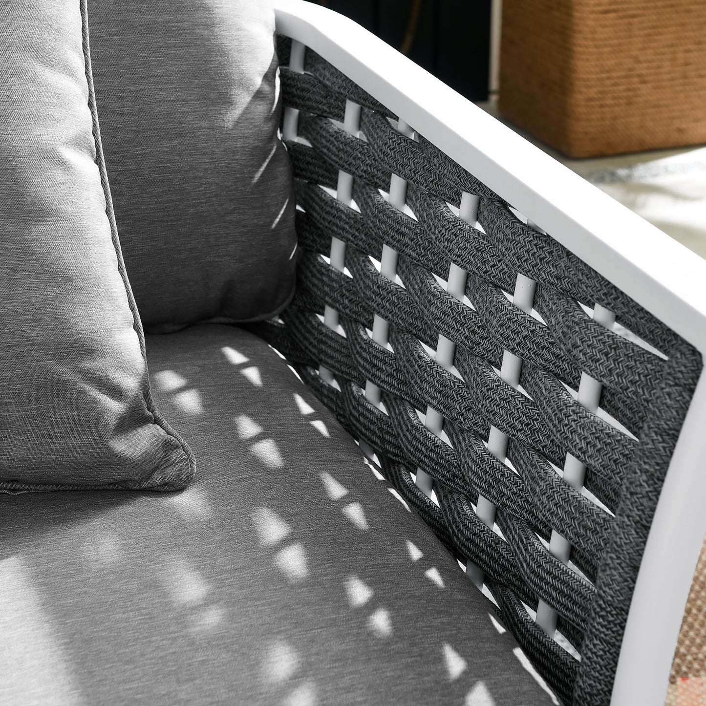 Stance Outdoor Patio Aluminum Right-Facing Armchair in White Gray by Modway (5566)