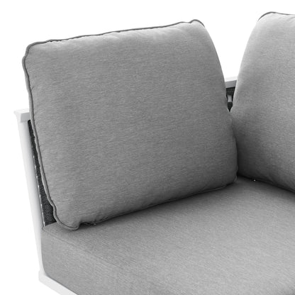 Stance Outdoor Patio Aluminum Corner Chair in White Gray by Modway (5567)