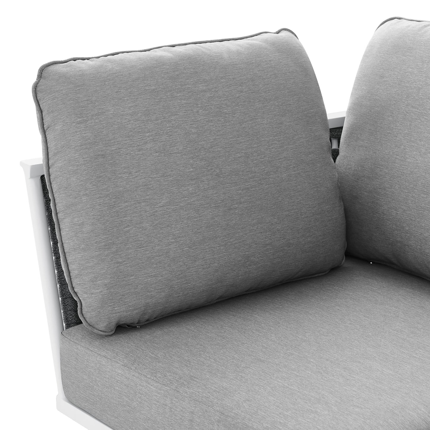 Stance Outdoor Patio Aluminum Corner Chair in White Gray by Modway (5567)
