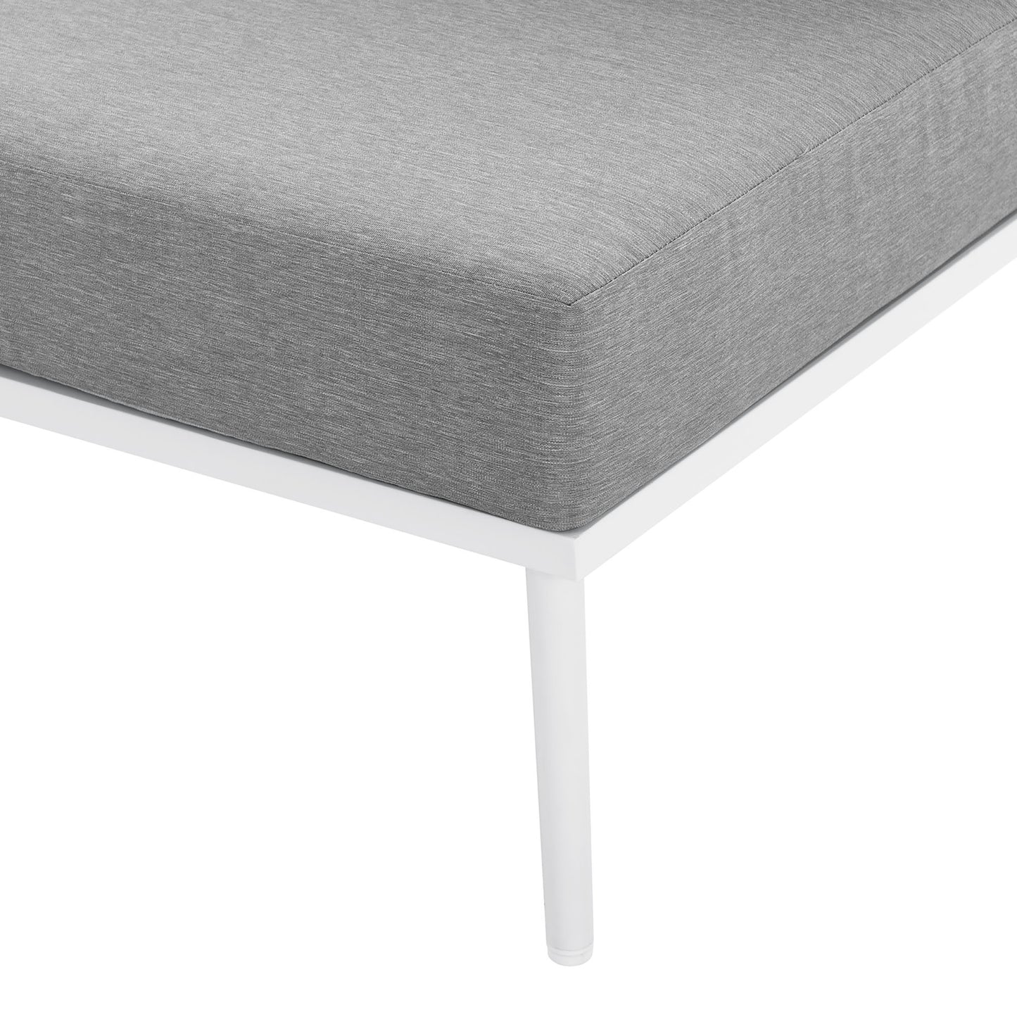 Stance Outdoor Patio Aluminum Armless Chair in White Gray by Modway (5568)