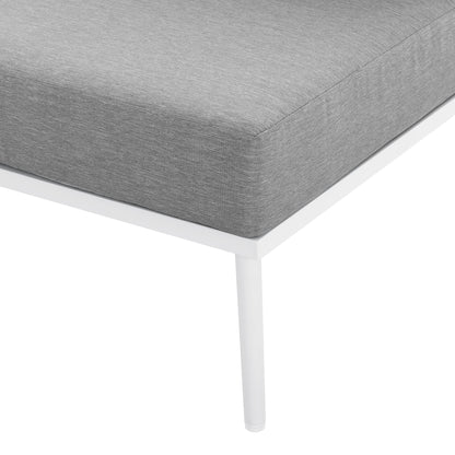 Stance Outdoor Patio Aluminum Armless Chair in White Gray by Modway (5568)