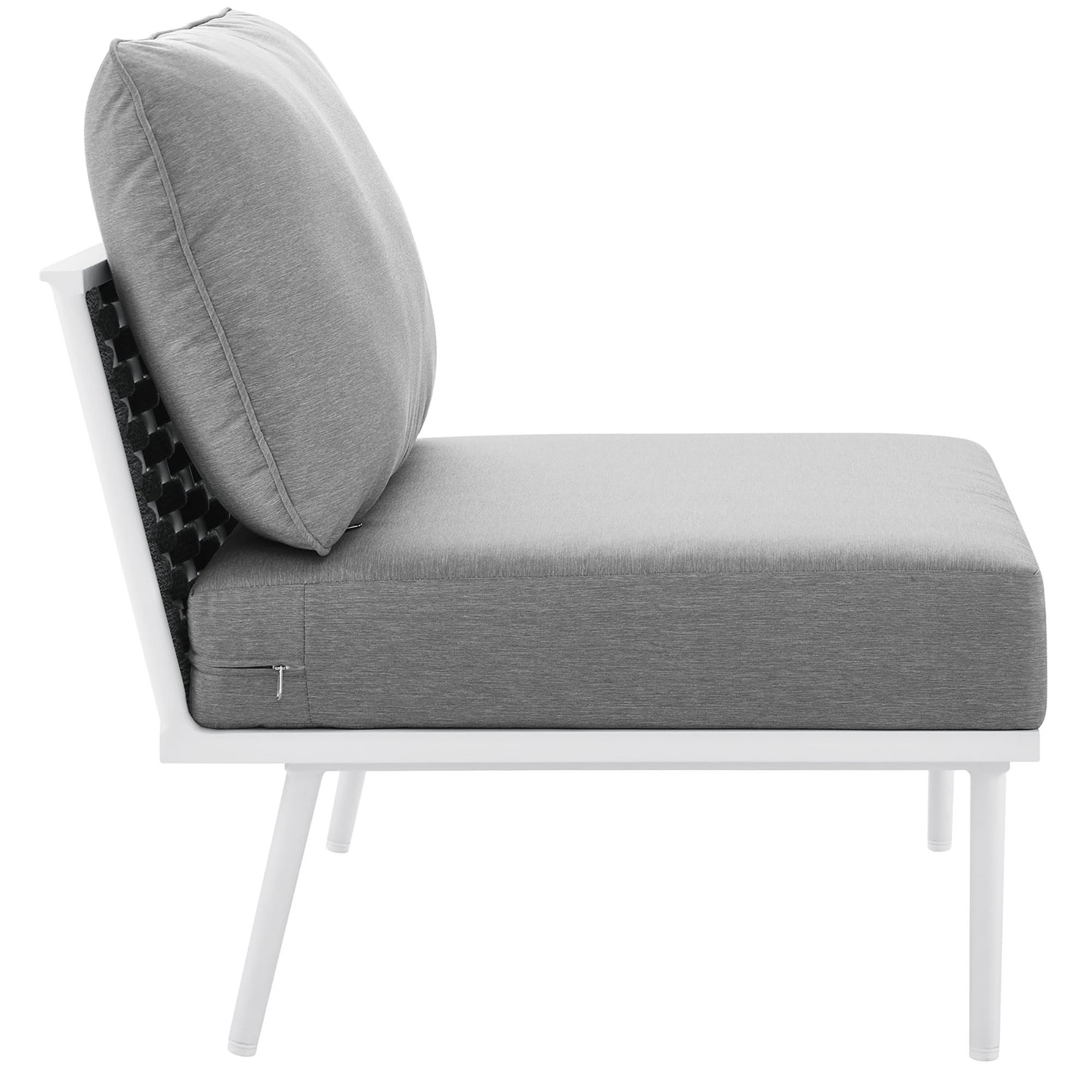 Stance Outdoor Patio Aluminum Armless Chair in White Gray by Modway (5568)