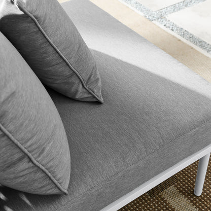 Stance Outdoor Patio Aluminum Armless Chair in White Gray by Modway (5568)