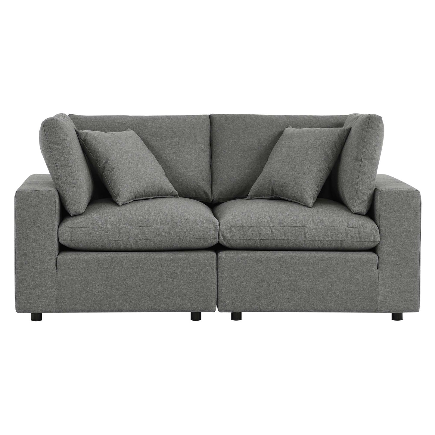 Commix Overstuffed Outdoor Patio Loveseat in Charcoal by Modway (5576)