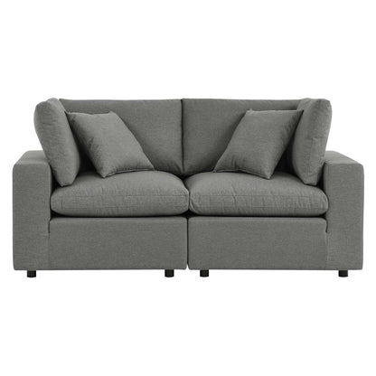 Commix Overstuffed Outdoor Patio Loveseat in Charcoal by Modway (5576)