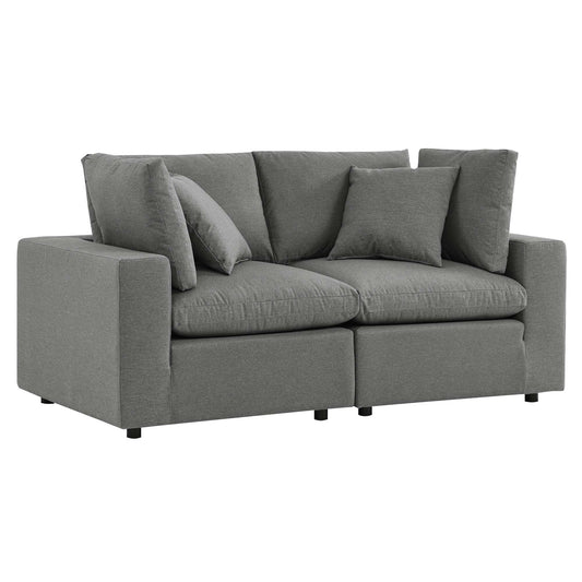 Commix Overstuffed Outdoor Patio Loveseat in Charcoal by Modway (5576)