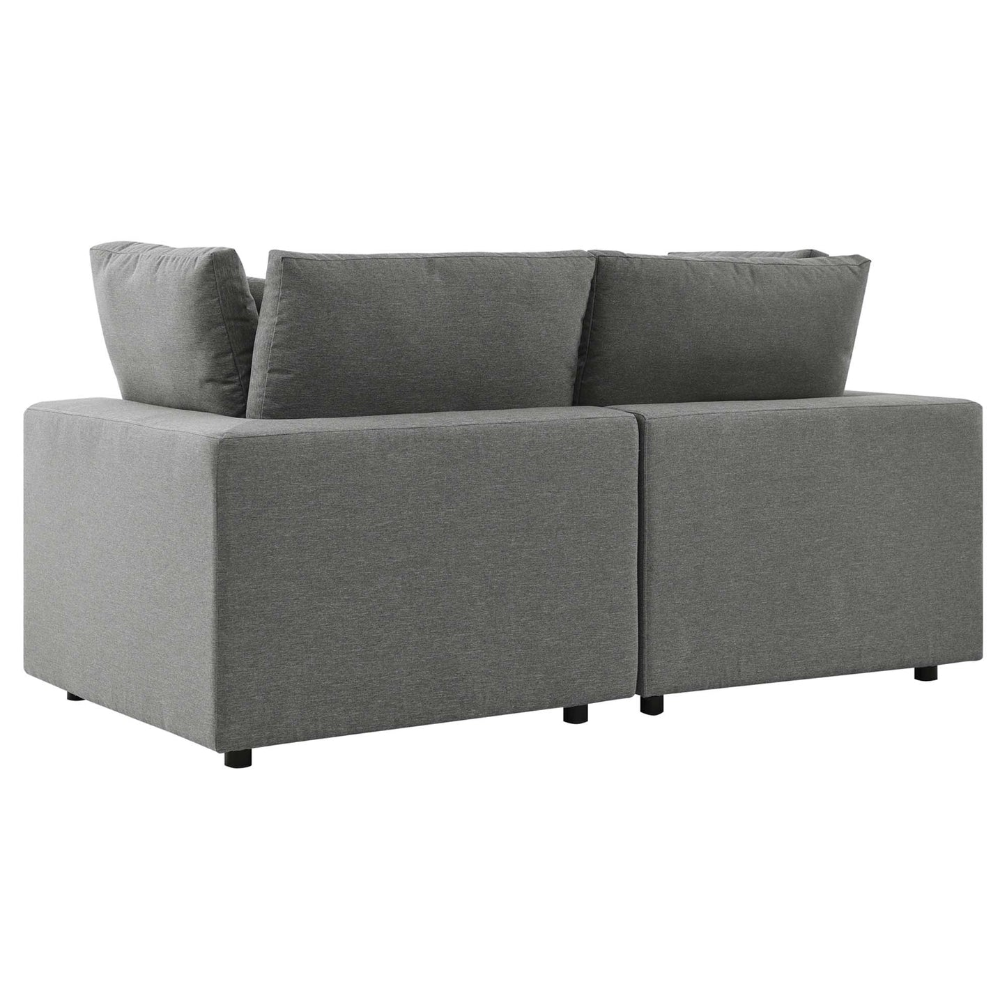 Commix Overstuffed Outdoor Patio Loveseat in Charcoal by Modway (5576)