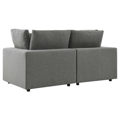 Commix Overstuffed Outdoor Patio Loveseat in Charcoal by Modway (5576)