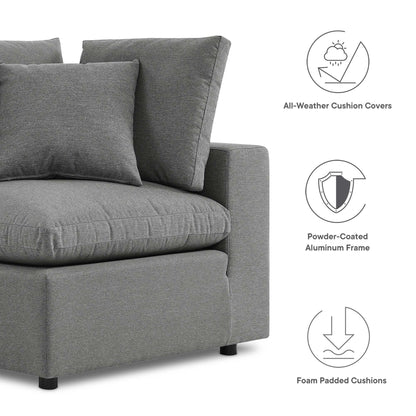 Commix Overstuffed Outdoor Patio Loveseat in Charcoal by Modway (5576)