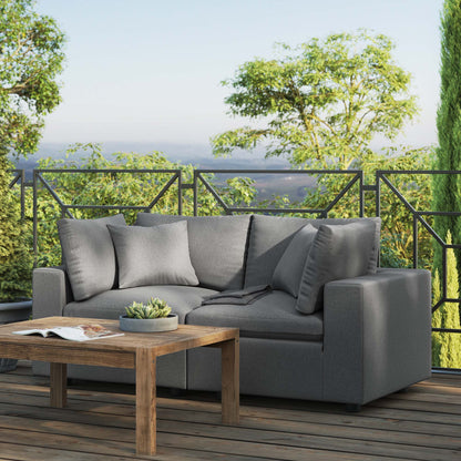Commix Overstuffed Outdoor Patio Loveseat in Charcoal by Modway (5576)