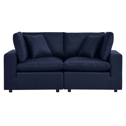 Commix Overstuffed Outdoor Patio Loveseat in Navy by Modway (5576)