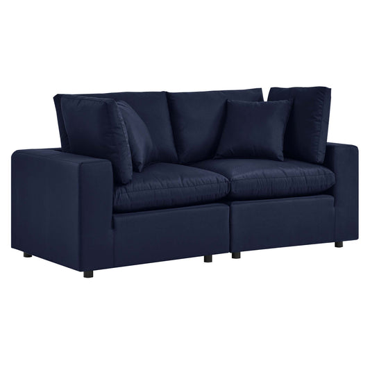 Commix Overstuffed Outdoor Patio Loveseat in Navy by Modway (5576)