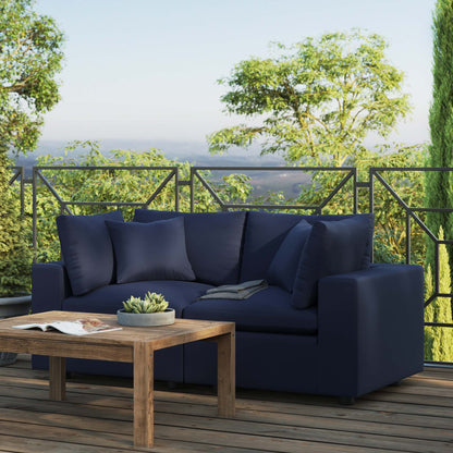 Commix Overstuffed Outdoor Patio Loveseat in Navy by Modway (5576)