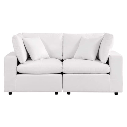 Commix Overstuffed Outdoor Patio Loveseat in White by Modway (5576)