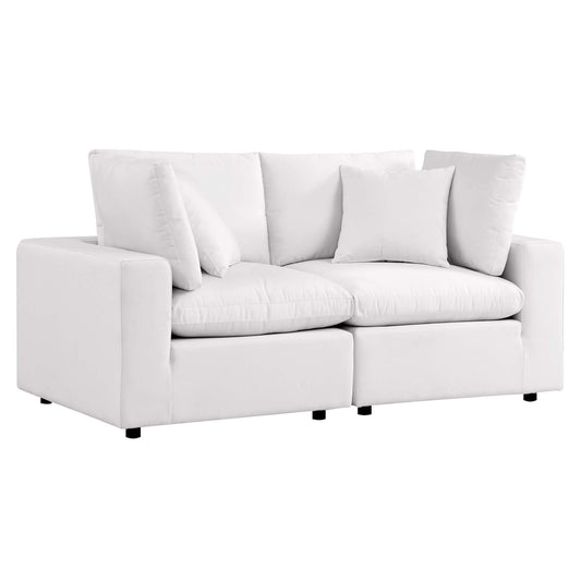 Commix Overstuffed Outdoor Patio Loveseat in White by Modway (5576)