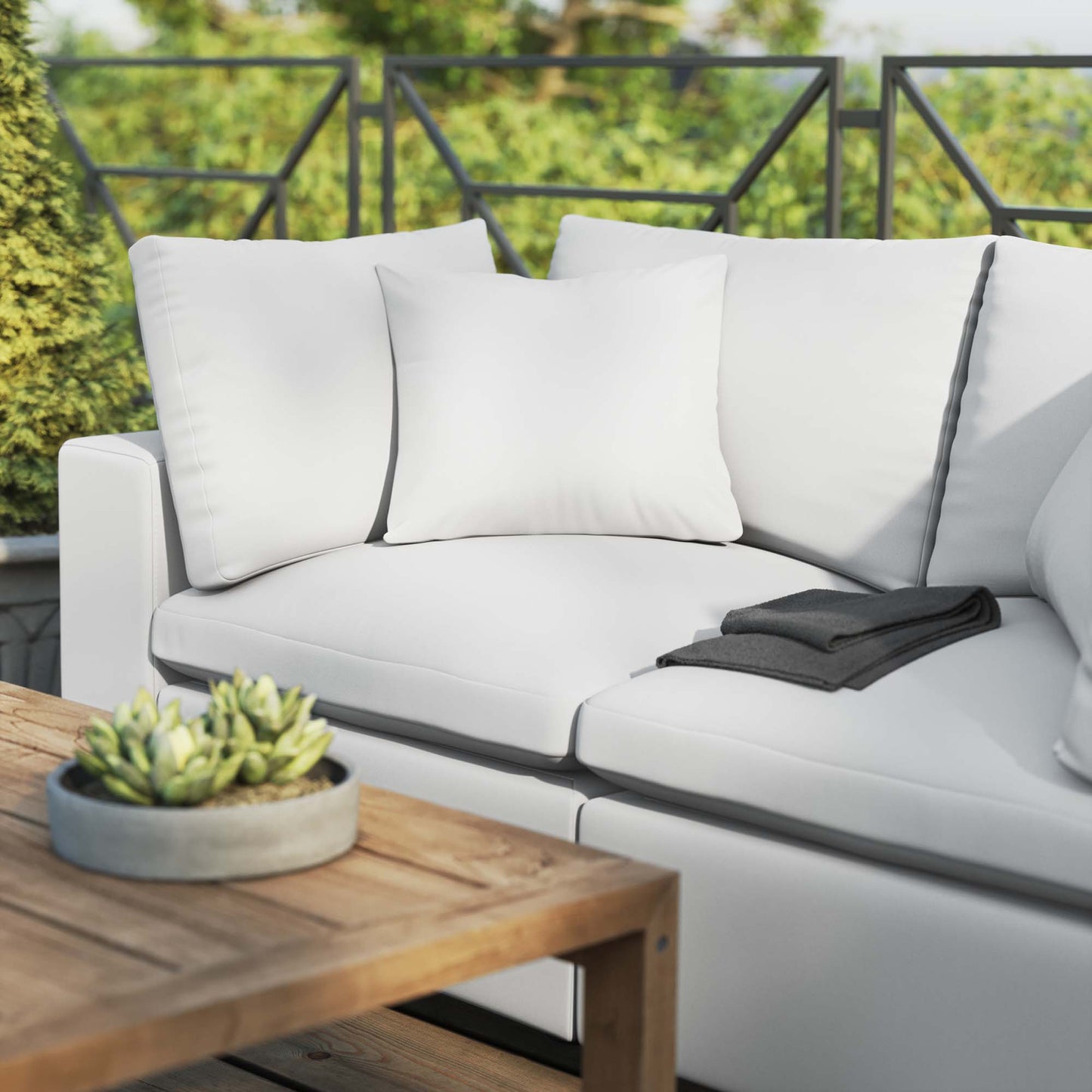 Commix Overstuffed Outdoor Patio Loveseat in White by Modway (5576)