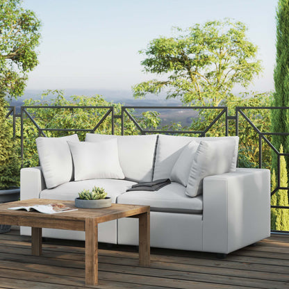 Commix Overstuffed Outdoor Patio Loveseat in White by Modway (5576)