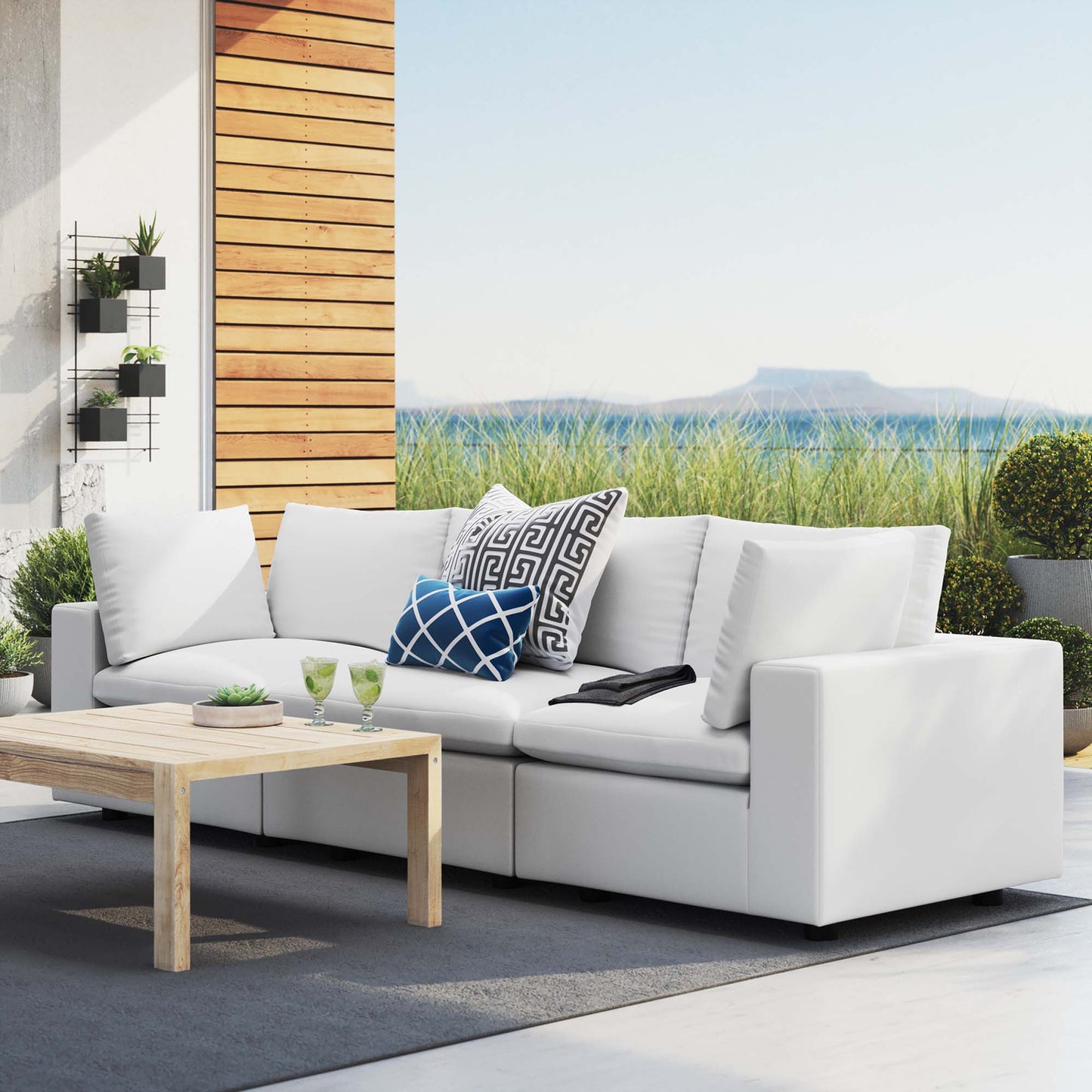 Commix Sunbrella Outdoor Patio Sofa in White by Modway (5579)