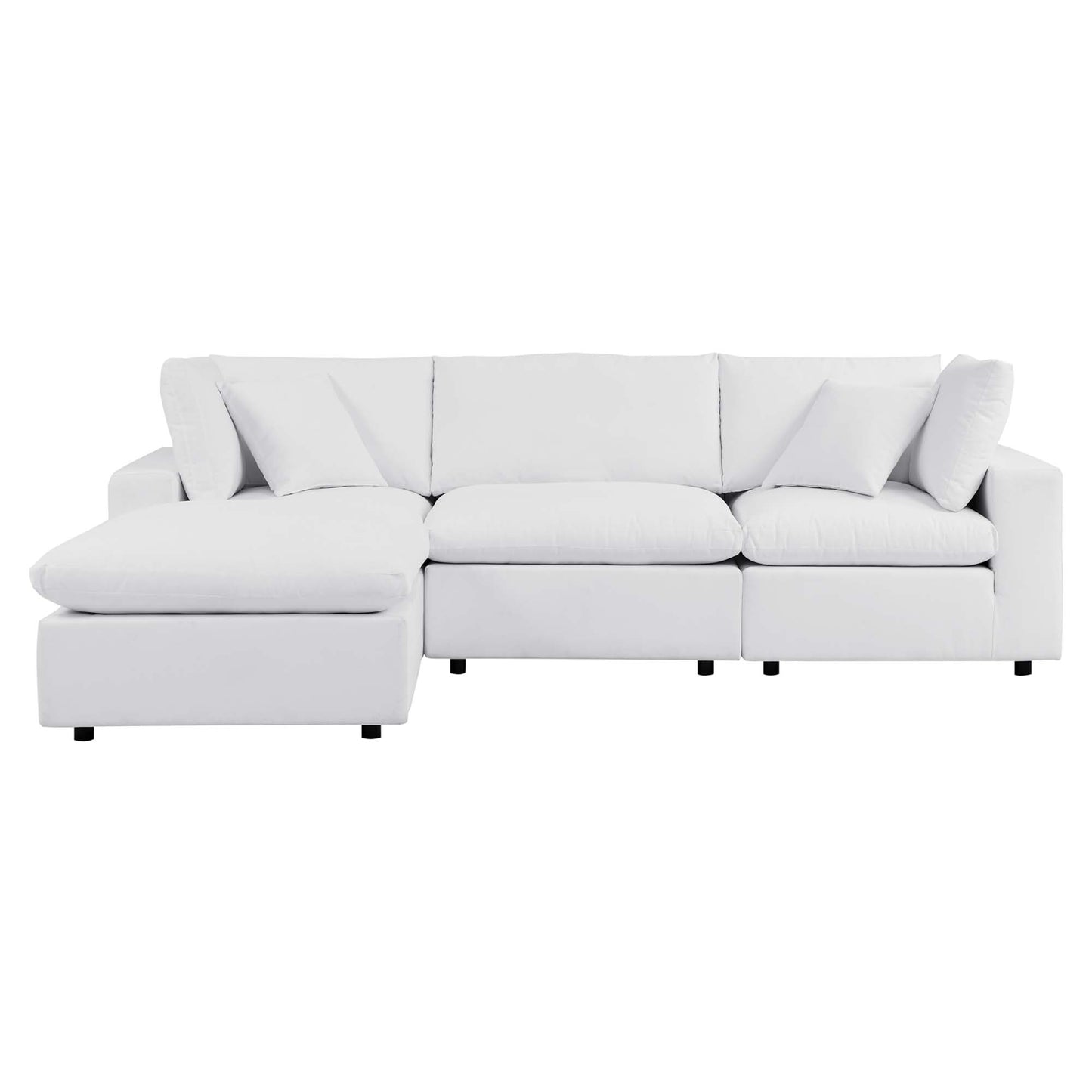 Commix 4-Piece Sunbrella Outdoor Patio Sectional Sofa in White by Modway (5581)