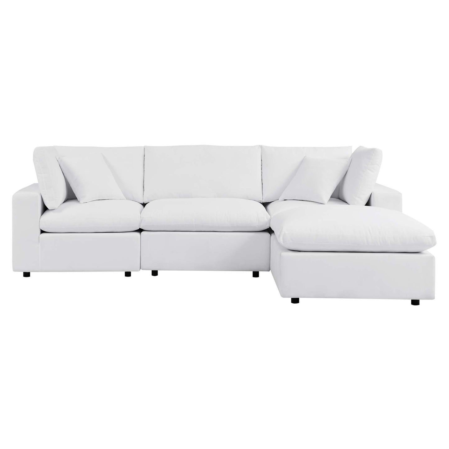 Commix 4-Piece Sunbrella Outdoor Patio Sectional Sofa in White by Modway (5581)