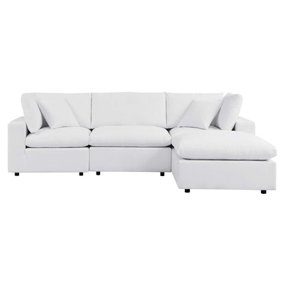Commix 4-Piece Sunbrella Outdoor Patio Sectional Sofa in White by Modway (5581)