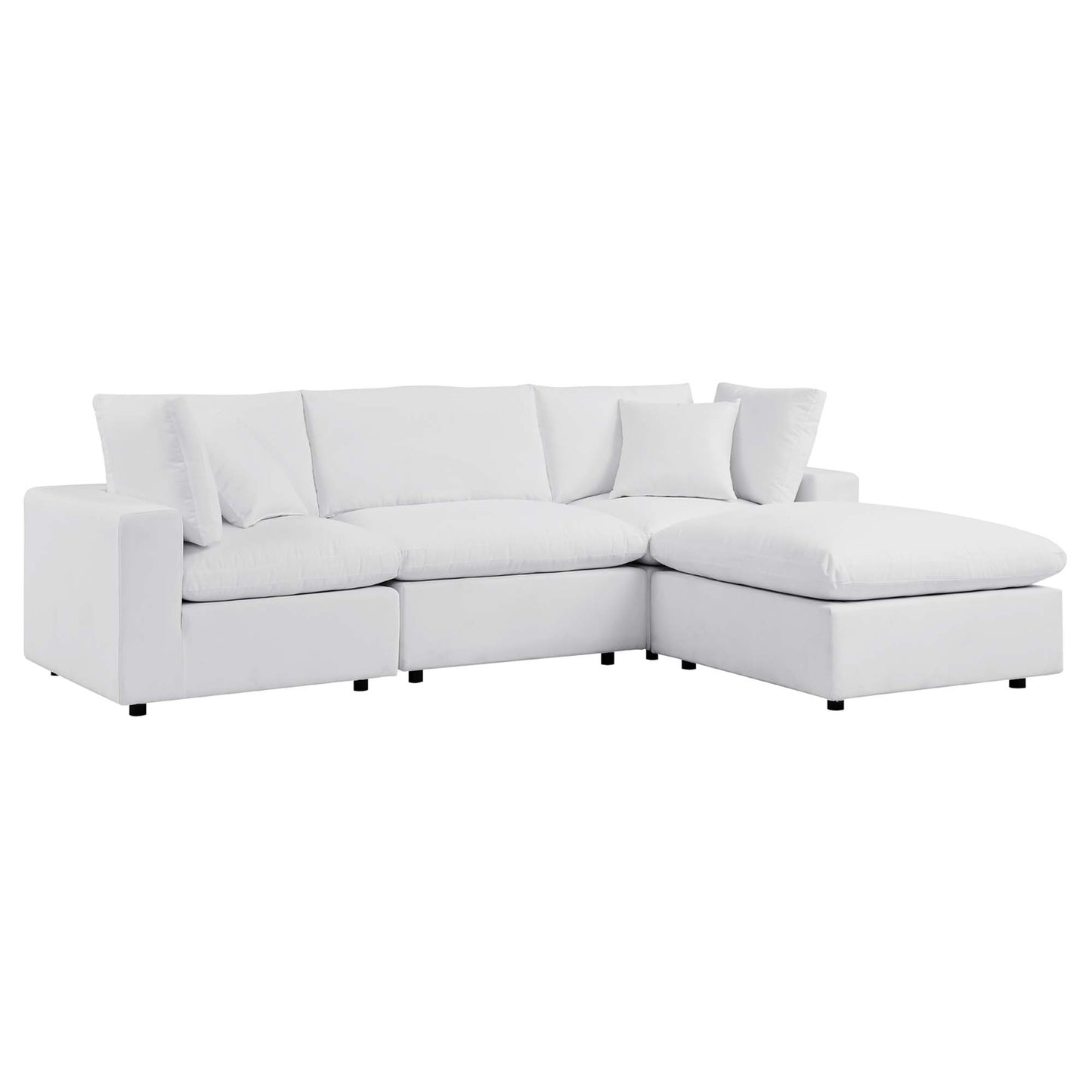 Commix 4-Piece Sunbrella Outdoor Patio Sectional Sofa in White by Modway (5581)