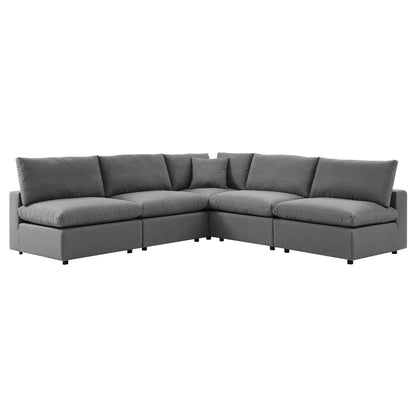 Commix 5-Piece Outdoor Patio Sectional Sofa in Charcoal by Modway (5587)