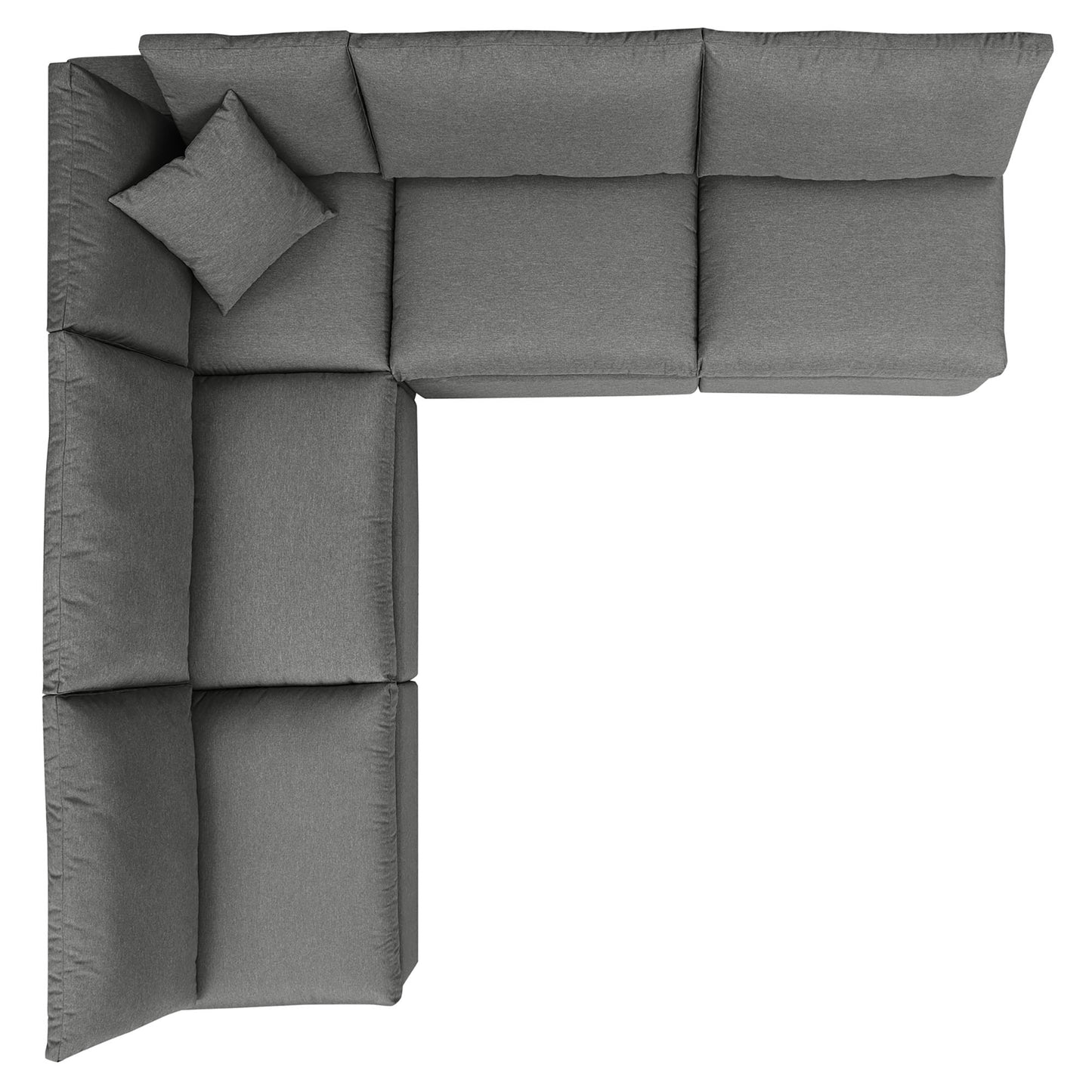 Commix 5-Piece Outdoor Patio Sectional Sofa in Charcoal by Modway (5587)