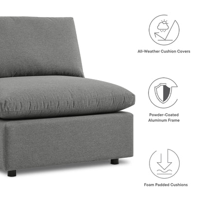 Commix 5-Piece Outdoor Patio Sectional Sofa in Charcoal by Modway (5587)