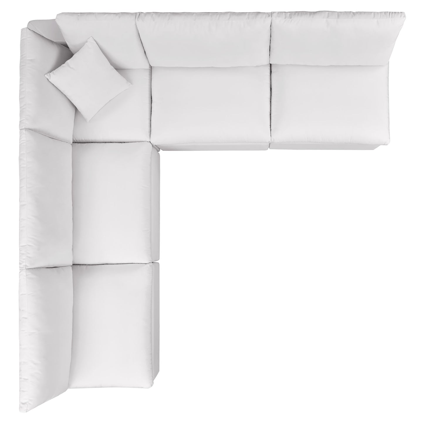 Commix 5-Piece Outdoor Patio Sectional Sofa in White by Modway (5587)