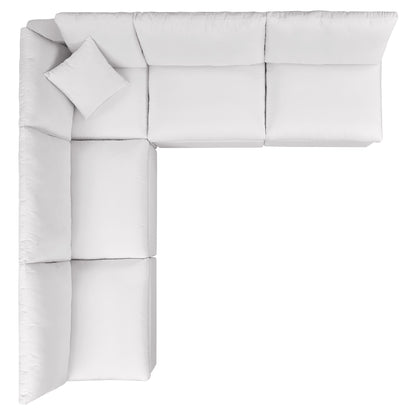 Commix 5-Piece Outdoor Patio Sectional Sofa in White by Modway (5587)