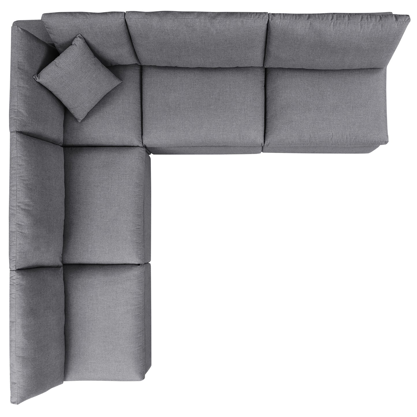 Commix 5-Piece Sunbrella Outdoor Patio Sectional Sofa in Gray by Modway (5588)