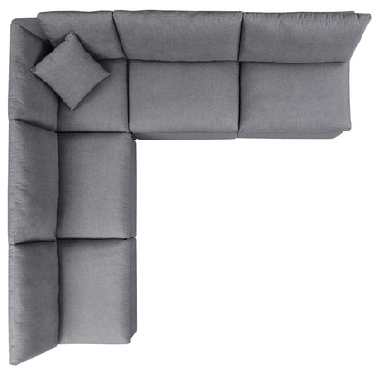 Commix 5-Piece Sunbrella Outdoor Patio Sectional Sofa in Gray by Modway (5588)