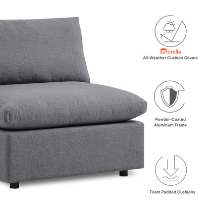 Commix 5-Piece Sunbrella Outdoor Patio Sectional Sofa in Gray by Modway (5588)
