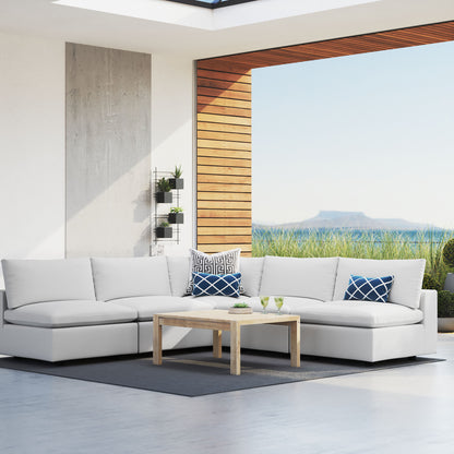 Commix 5-Piece Sunbrella Outdoor Patio Sectional Sofa in White by Modway (5588)