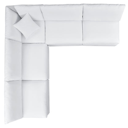 Commix 5-Piece Sunbrella Outdoor Patio Sectional Sofa in White by Modway (5588)