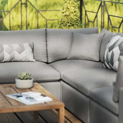 Commix 5-Piece Outdoor Patio Sectional Sofa in Charcoal by Modway (5589)