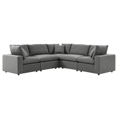 Commix 5-Piece Outdoor Patio Sectional Sofa in Charcoal by Modway (5589)