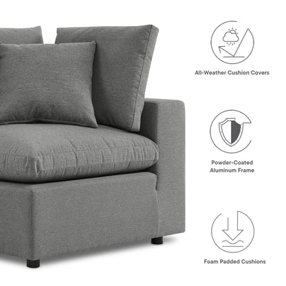 Commix 5-Piece Outdoor Patio Sectional Sofa in Charcoal by Modway (5589)