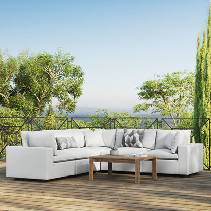 Commix 5-Piece Outdoor Patio Sectional Sofa in White by Modway (5589)