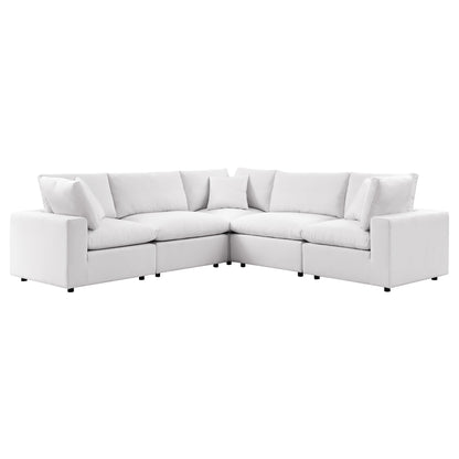 Commix 5-Piece Outdoor Patio Sectional Sofa in White by Modway (5589)