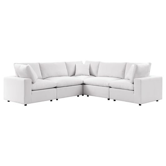 Commix 5-Piece Outdoor Patio Sectional Sofa in White by Modway (5589)