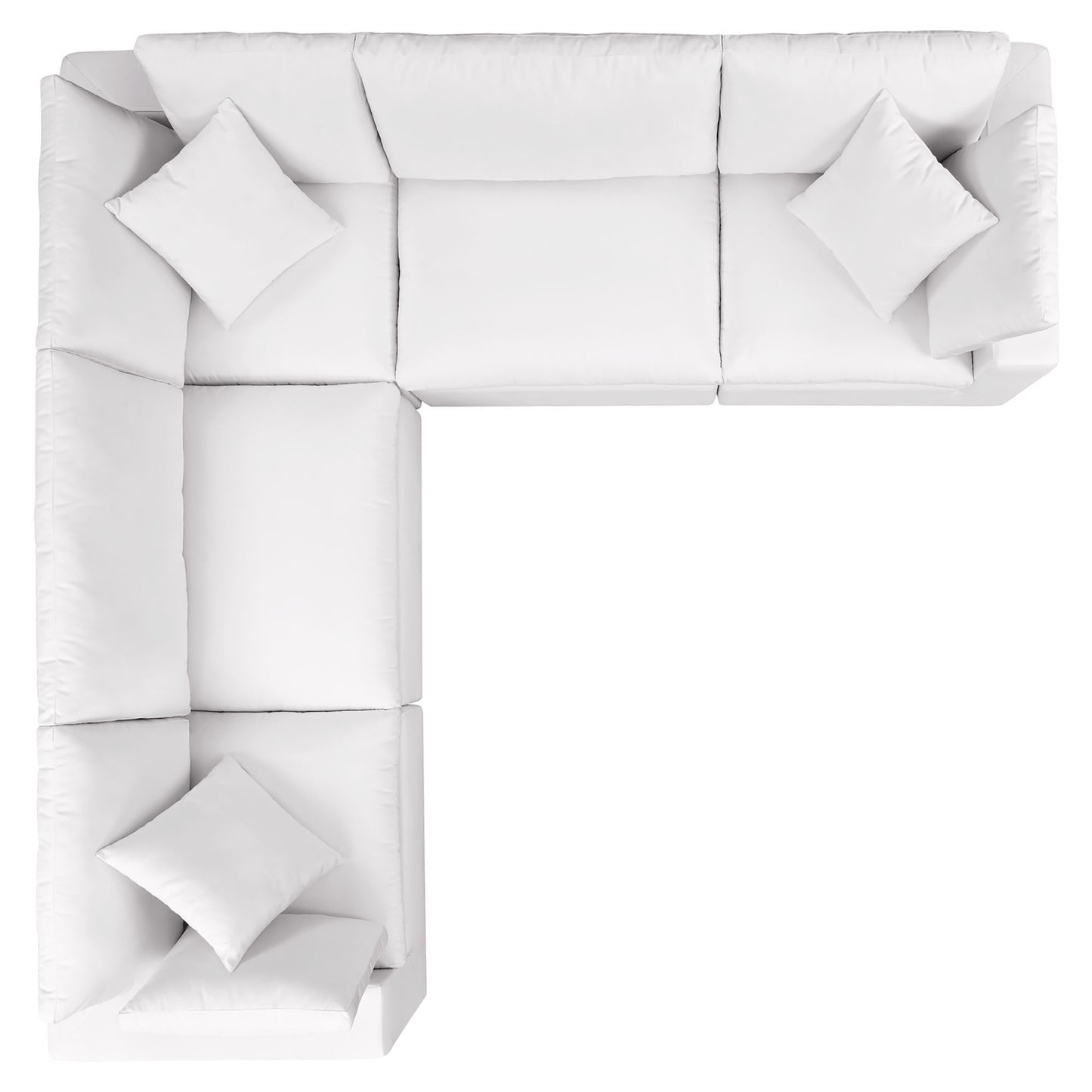 Commix 5-Piece Outdoor Patio Sectional Sofa in White by Modway (5589)
