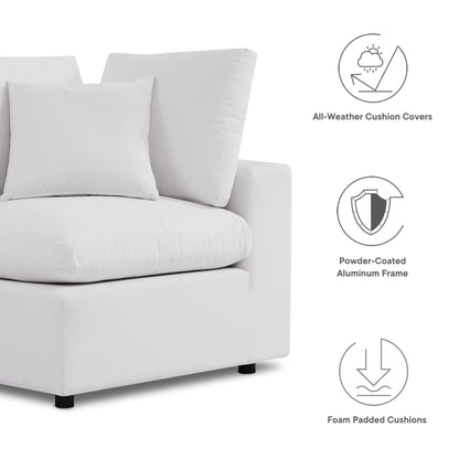 Commix 5-Piece Outdoor Patio Sectional Sofa in White by Modway (5589)