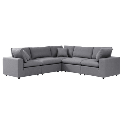 Commix 5-Piece Sunbrella Outdoor Patio Sectional Sofa in Gray by Modway (5590)