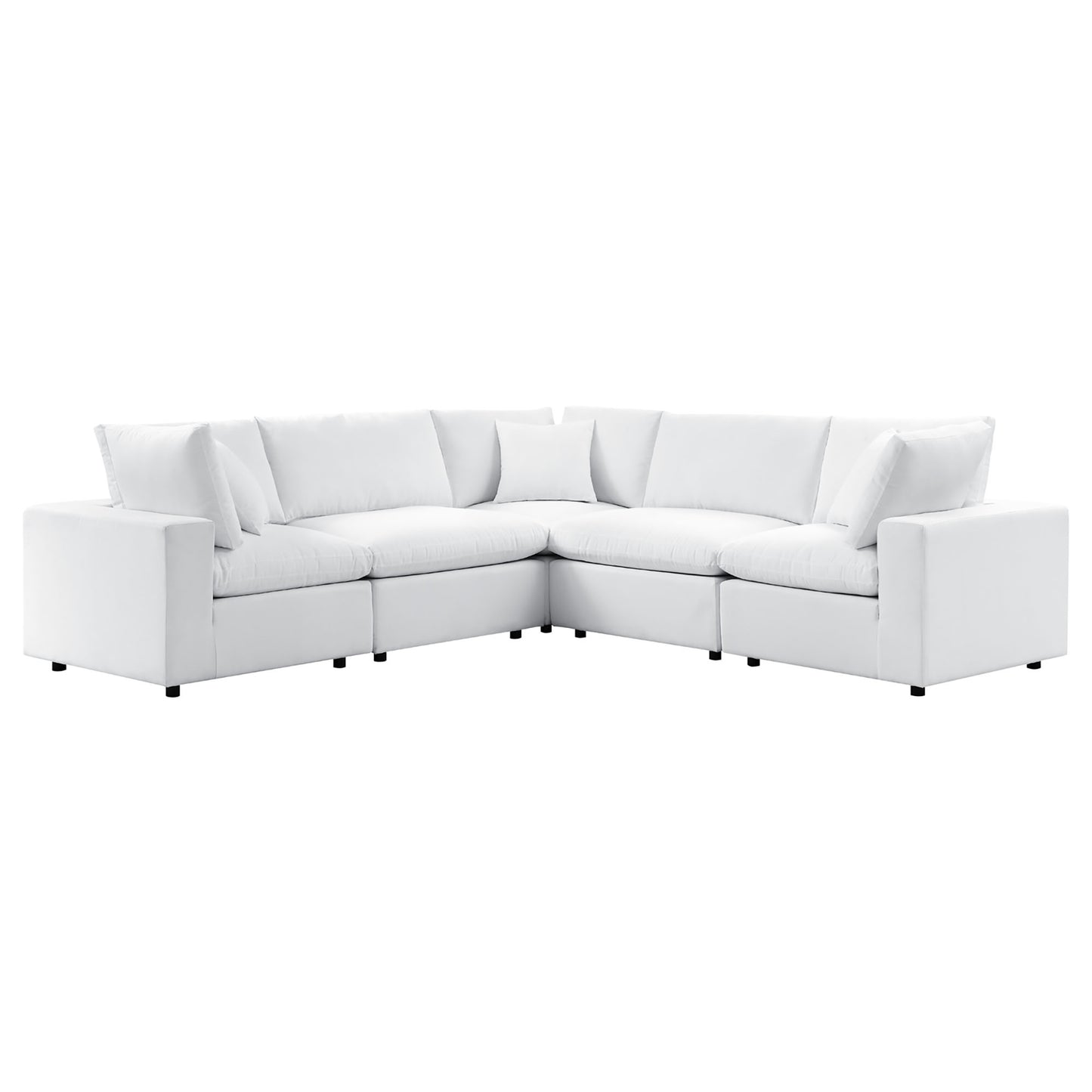 Commix 5-Piece Sunbrella Outdoor Patio Sectional Sofa in White by Modway (5590)