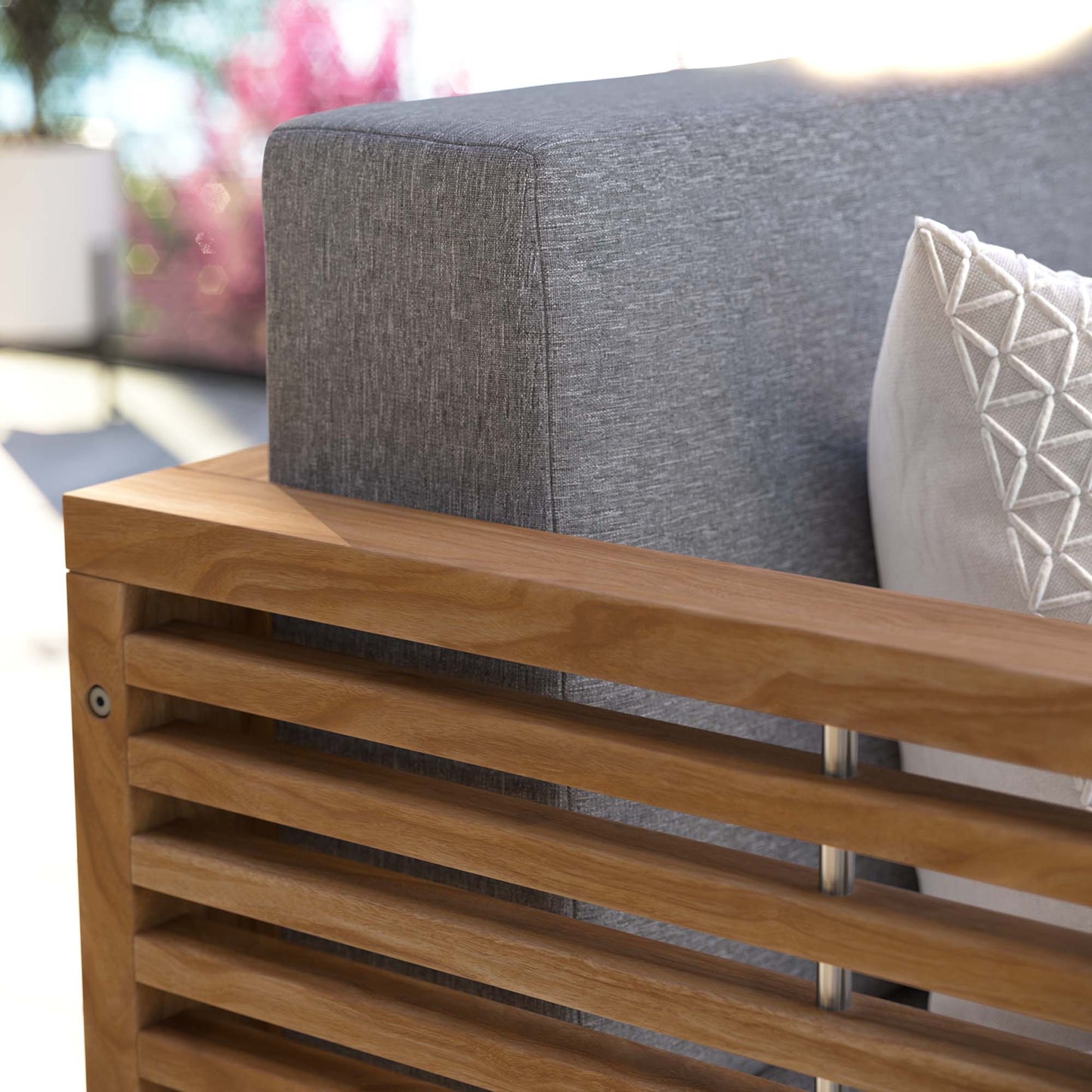 Carlsbad Teak Wood Outdoor Patio Loveseat in Natural Gray by Modway (5605)