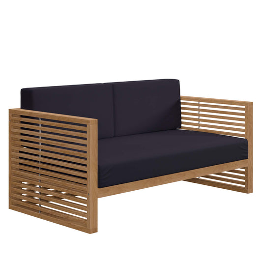 Carlsbad Teak Wood Outdoor Patio Loveseat in Natural Navy by Modway (5605)