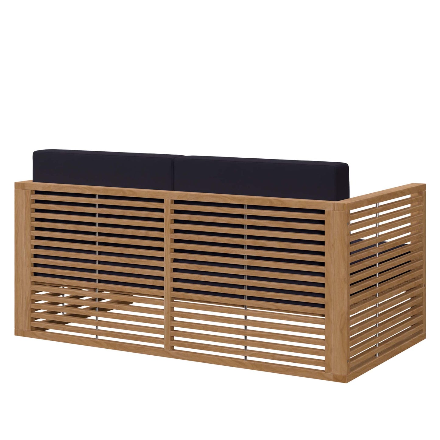 Carlsbad Teak Wood Outdoor Patio Loveseat in Natural Navy by Modway (5605)